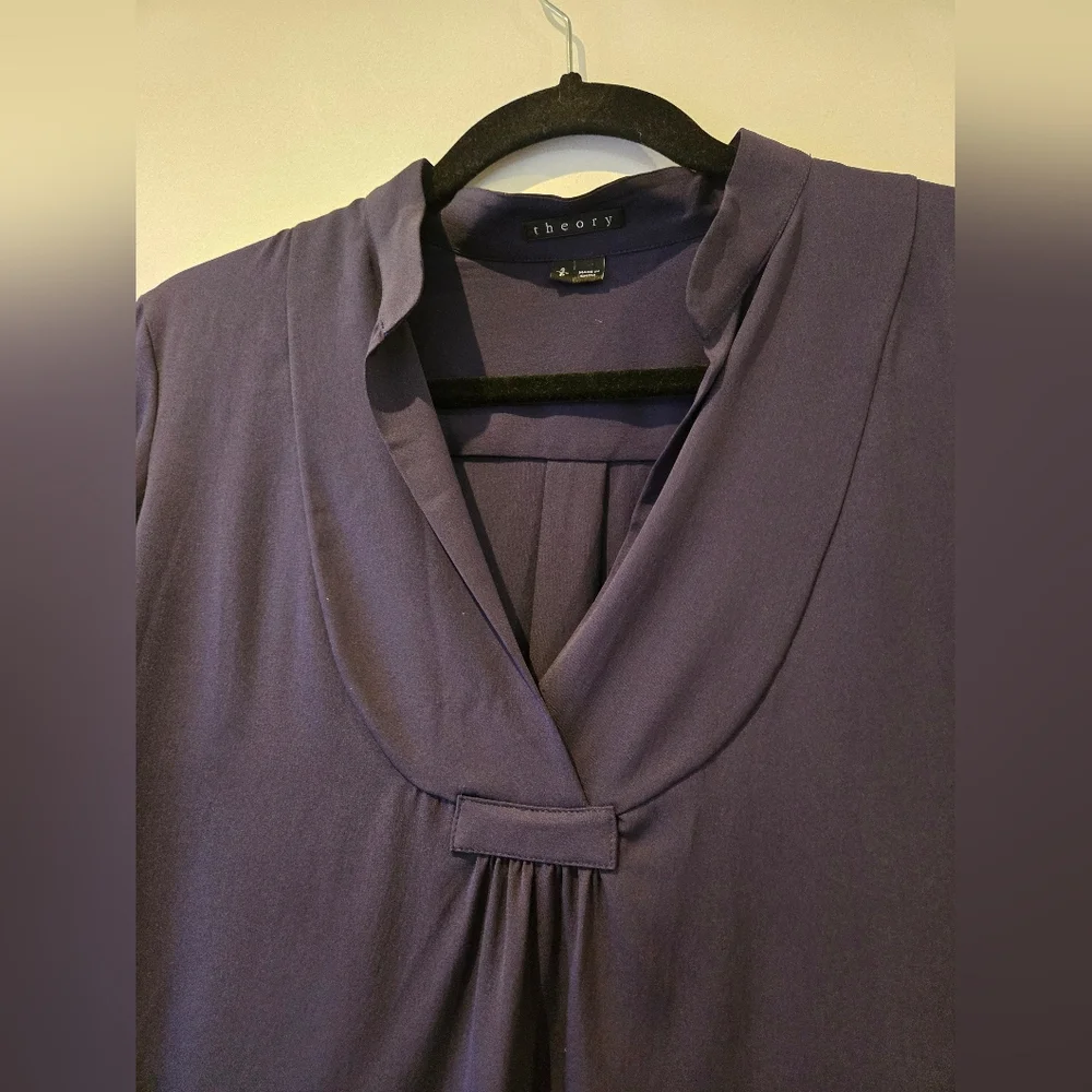 Theory Blue Blouse Size Small - Picture 5 of 8